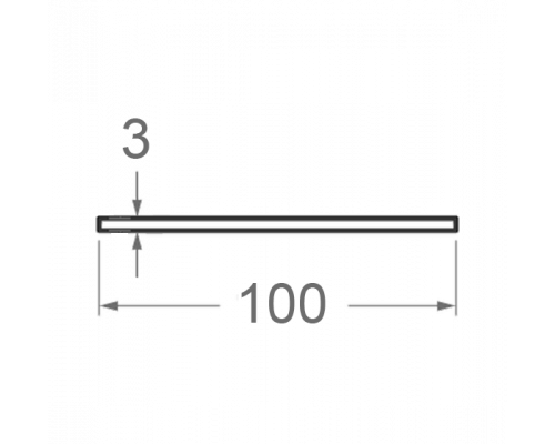 Смуга алюмінієва 100х3 анодована - Фото №1