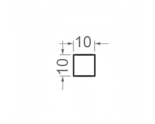 Смуга алюмінієва 10х10 без покриття - Фото №1