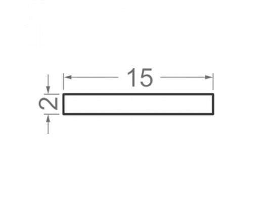 Смуга алюмінієва 15х2 анодована - Фото №1
