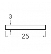 Смуга алюмінієва 25х3 анодована - Фото №1