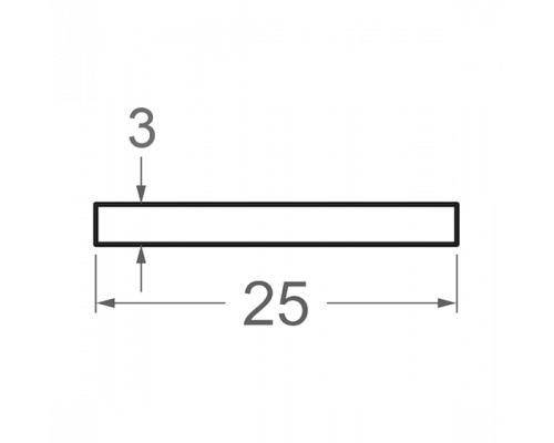 Смуга алюмінієва 25х3 без покриття - Фото №1