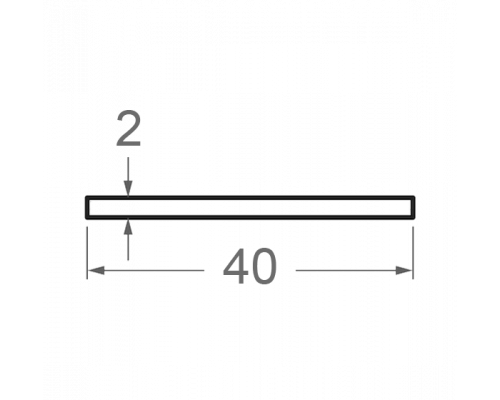 Смуга алюмінієва 40х2 анодована - Фото №1
