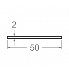 Смуга алюмінієва 50х2 анодована - Фото №1