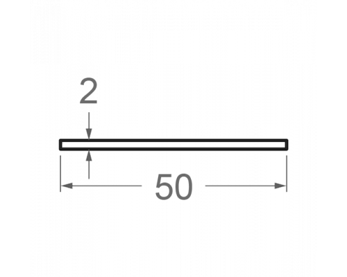 Смуга алюмінієва 50х2 анодована - Фото №1