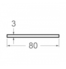 Смуга алюмінієва 80х3 анодована - Фото №1