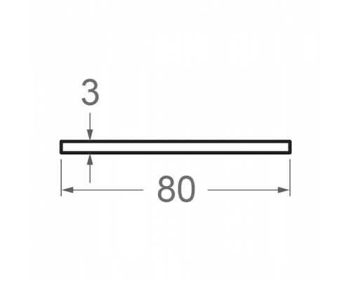 Смуга алюмінієва 80х3 анодована - Фото №1