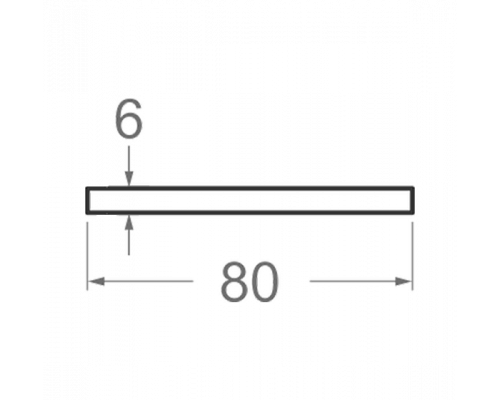 Смуга алюмінієва 80х6 без покриття - Фото №1