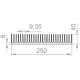 Aluminum radiator profile 250x40 without coating