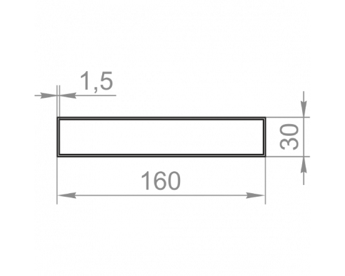 Алюмінієва труба прямокутна 160х30x1,5 без покриття - Фото №1