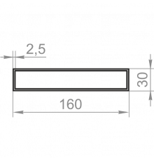 Алюмінієва труба прямокутна 160х30x2,5 без покриття - Фото №1