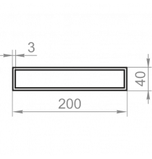 Алюмінієва труба прямокутна 200х40x3 без покриття - Фото №1