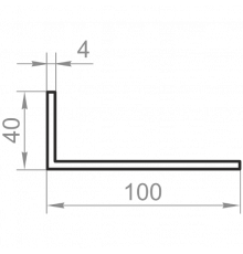 Кутник алюмінієвий різносторонній 100x40x4 анодований - Фото №1