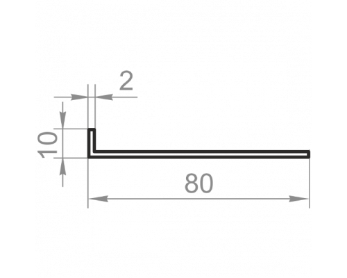 Corner aluminum versatile 80x10x2 without coating - Фото №1