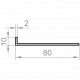 Corner aluminum versatile 80x10x2 anodized