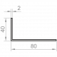 Corner aluminum versatile 80x40x2 anodized